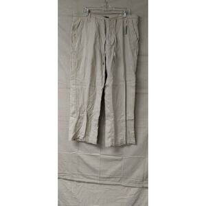 Apt 9 Mens Pants Cropped Easy Care Straight Leg Drawstring Linen Beige 38X30
